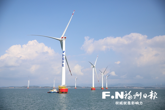 福清海坛海峡海上风电项目46台风机全部吊装完成